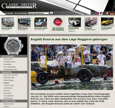 Bugatti Brescia aus dem Lago Maggiore geborgen - Classic Driver - MAGAZIN 1