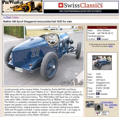 Mathis GM Sport 1925