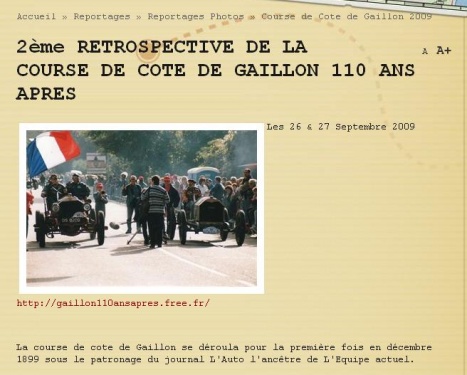 2ème RETROSPECTIVE DE LA COURSE DE COTE DE GAILLON 110 ANS APRES - Classic Car Passion_1255460856411