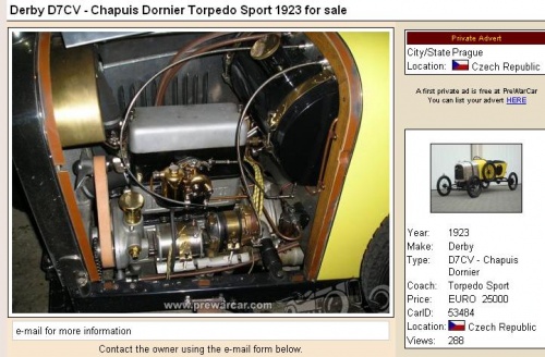 Derby D7CV - Chapuis Dornier Torpedo Sport 1923  for sale - PreWarCar.Com_1255701135922
