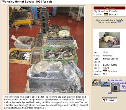 Wolseley Hornet Special 1931  for sale - PreWarCar.Com_1257270356194