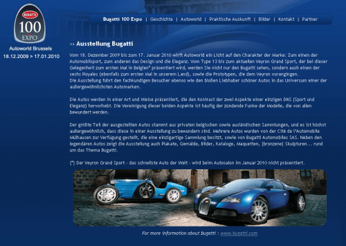 Bugatti 100 Expo Autoworld Belgien