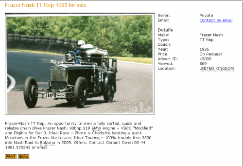 Frazer Nash TT Rep 1935 for sale - PreWarCar