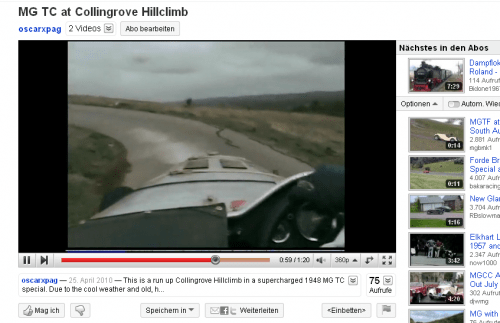 YouTube - MG TC at Collingrove Hillclimb