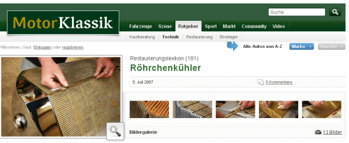 Restaurierungslexikon (181)- Röhrchenkühler