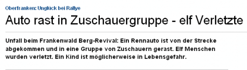 Oberfranken- Unglück bei Rallye - Auto rast in Zuschauergruppe - elf Verletzte - Bayern - sueddeutsc