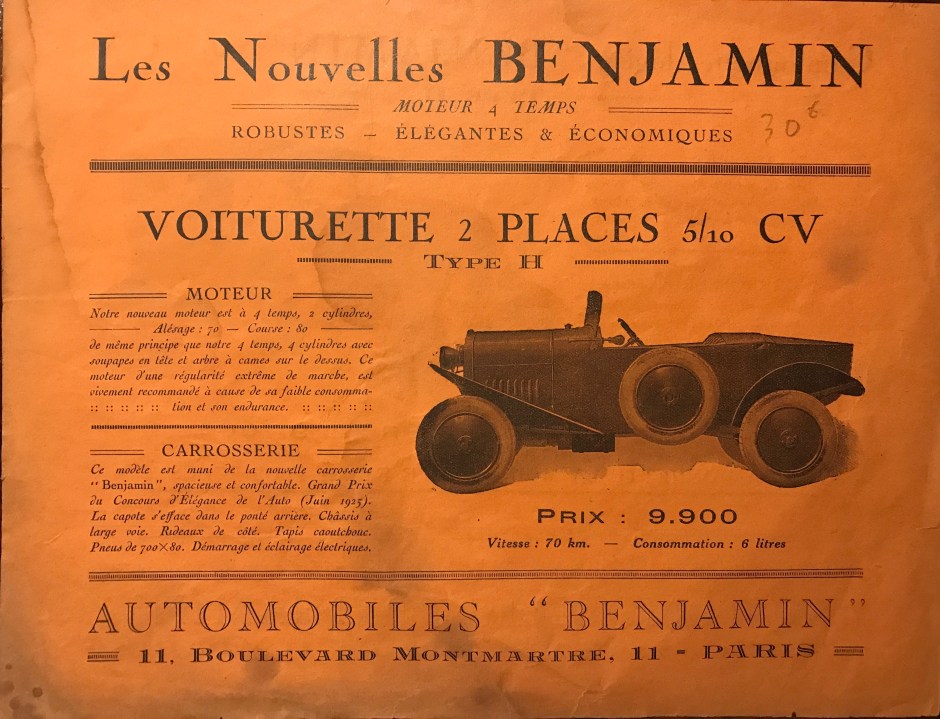 Benjamin Typ H 1925.JPG